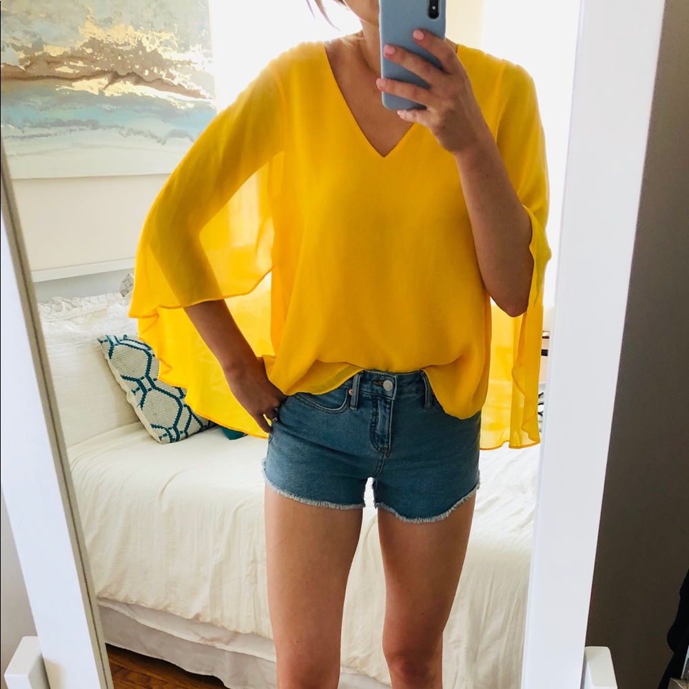 Yellow Cape Blouse